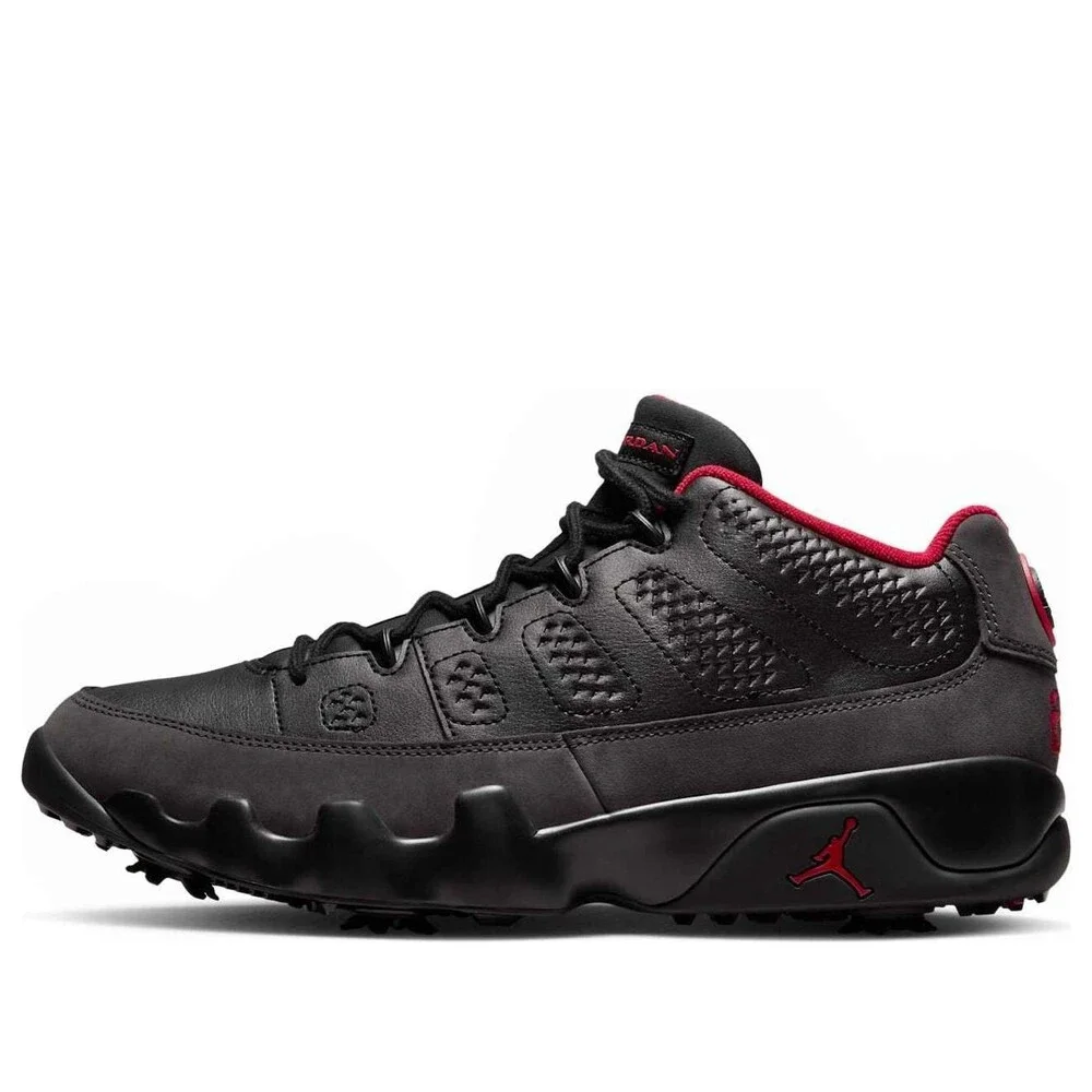 Nike Air Jordan 9 Low Retro Golf Black Dark Charcoal True Red Sz 10.5 FJ5934-002